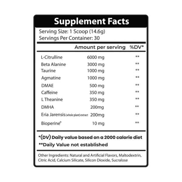 Freedom Formulations Junky Supplement Facts